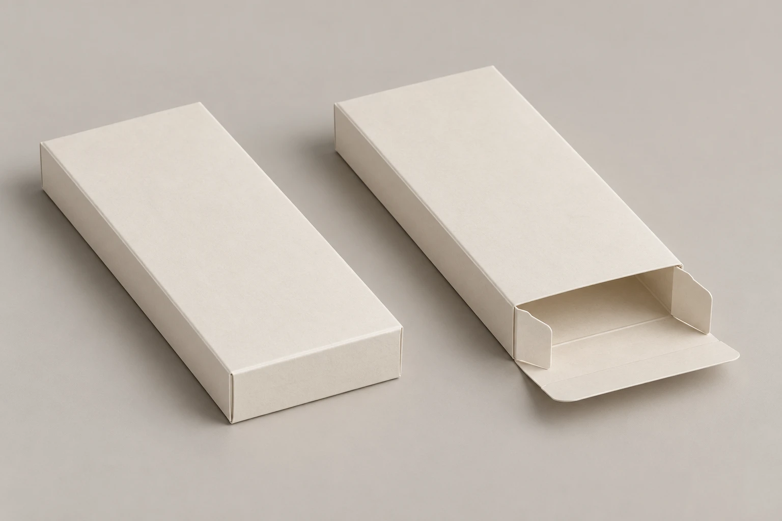 Chocolate bar carton: closed and open paper packaging comparison