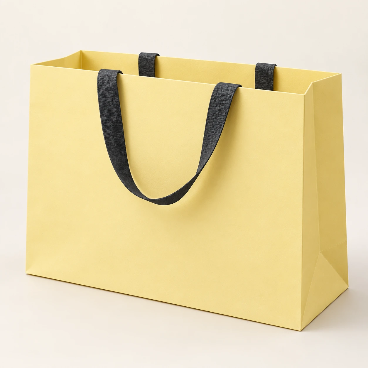 Ribbon-handle gift bag, unprinted structure reference
